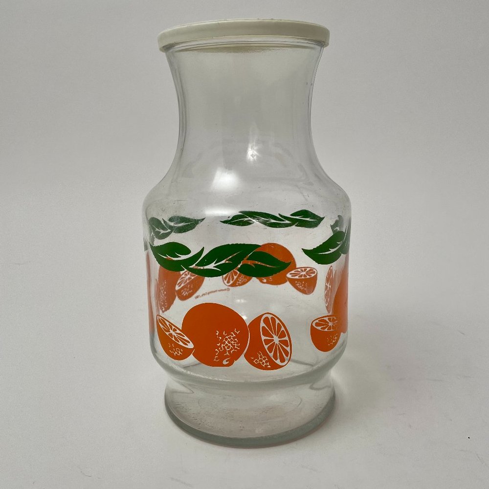 Vintage 80s Anchor Hocking Fire King Pitcher Carafe With Original Lid